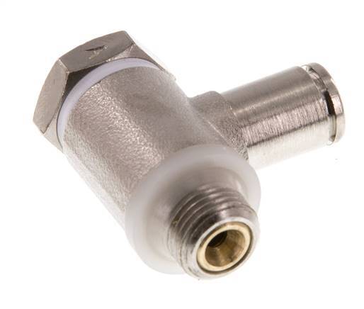 Válvula de control de flujo Codo para medidor 4 mm - G1/8'' Latón Tornillo ranurado Banjo