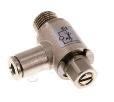 Flow Control Valve Meter-Out Elbow 4 mm - G1/8'' Brass Slotted Screw