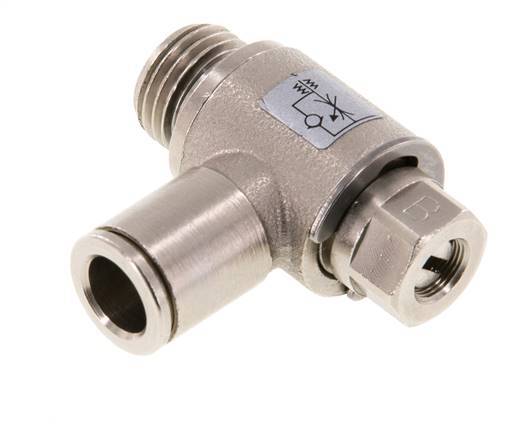 Flow Control Valve Meter-Out Elbow 8 mm - G1/4'' Brass Slotted Screw
