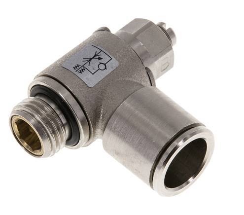 Flow Control Valve Meter-Out Elbow 12 mm - G1/4'' Brass Slotted Screw
