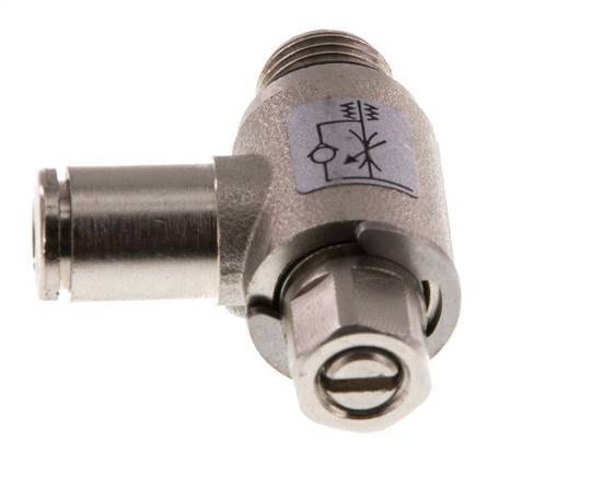 Flow Control Valve Meter-In Elbow 4 mm - G1/8'' Brass Slotted Screw