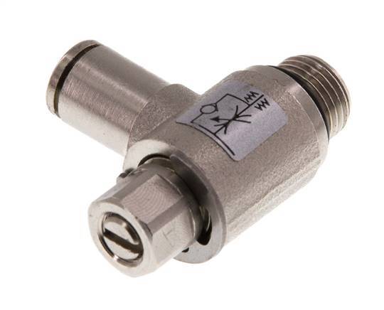 Válvula de control de flujo Codo de medición 4 mm - G1/8'' Tornillo ranurado de latón