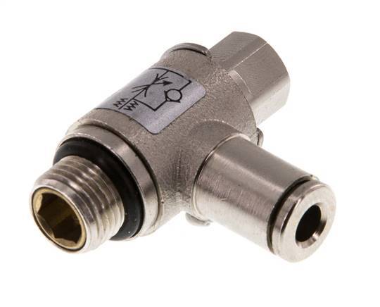 Válvula de control de flujo Codo de medición 4 mm - G1/8'' Tornillo ranurado de latón