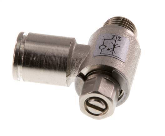 Válvula de control de flujo Codo de medición 8 mm - G1/8'' Tornillo ranurado de latón