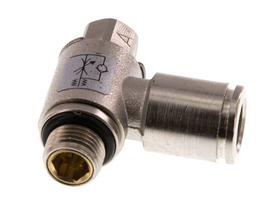 Válvula de control de flujo Codo de medición 8 mm - G1/8'' Tornillo ranurado de latón