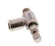 Flow Control Valve Meter-Out Elbow 8 mm - G1/8'' Brass Knurled Screw