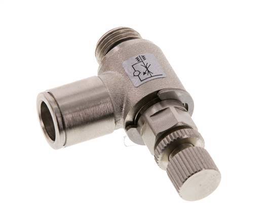 Flow Control Valve Meter-Out Elbow 10 mm - G1/4'' Brass Knurled Screw