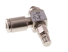 Válvula de control de flujo Codo Meter-In 4 mm - Tornillo moleteado de latón M5