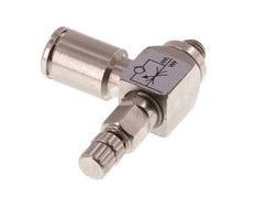 Válvula de control de flujo Codo Meter-In 4 mm - Tornillo moleteado de latón M5