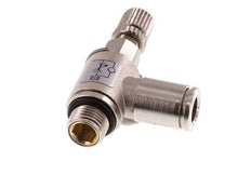 Flow Control Valve Meter-In Elbow 6 mm - G1/8'' Brass Knurled Screw