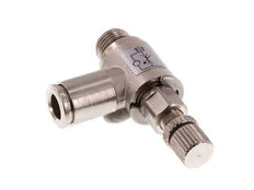 Flow Control Valve Meter-In Elbow 6 mm - G1/8'' Brass Knurled Screw