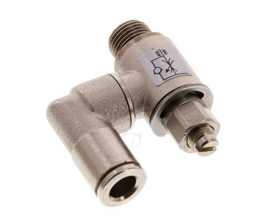 Válvula de control de flujo Medidor-Afuera Giratorio 6 mm - G1/8'' Tornillo Ranurado de Latón