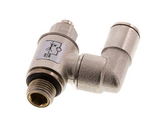 Válvula de control de flujo Medidor-Afuera Giratorio 6 mm - G1/8'' Tornillo Ranurado de Latón