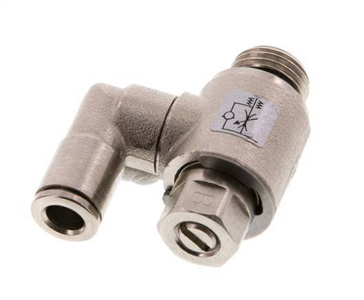 Flow Control Valve Meter-Out Rotatable 6 mm - G1/4'' Brass Slotted Screw