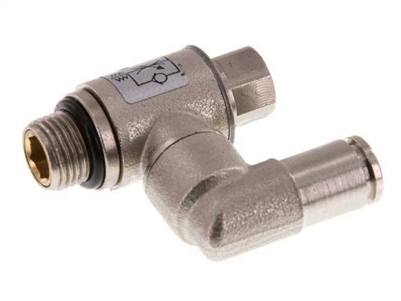 Válvula de control de flujo Meter-In Giratoria 4 mm - G1/8'' Tornillo ranurado de latón