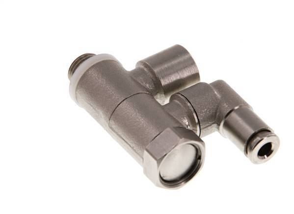 Válvula de retención accionada por piloto 4mm y codo macho G1/8'' Latón 0.5-10bar (7-145psi)