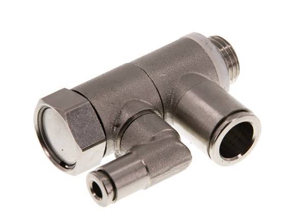 Válvula de retención pilotada de 10 mm y codo macho G1/4'' de latón 0,5-10bar (7-145psi)