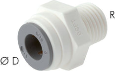 5/32'' x 1/8'' NPT Push-in Fitting with Male Threads POM EPDM [10 Pieces]