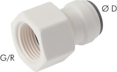 3/8'' x G3/8'' Push-in Fitting with Female Threads POM EPDM [5 Pieces]