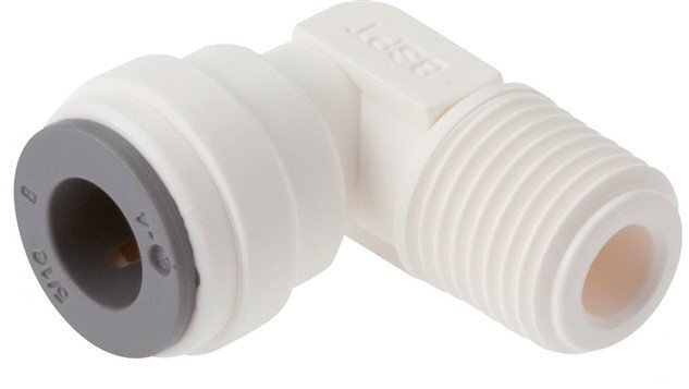 5mm x 1/8'' NPT 90deg Elbow Push-in Fitting with Male Threads POM EPDM [5 Pieces]