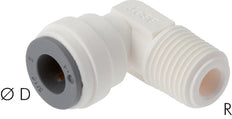 1/4'' x R1/8'' 90deg Elbow Push-in Fitting with Male Threads POM EPDM [10 Pieces]
