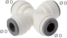 12mm Cross Push-in Fitting POM EPDM FDA [2 Pieces]