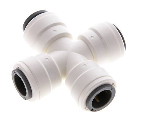 12mm Cross Push-in Fitting POM EPDM FDA [2 Pieces]