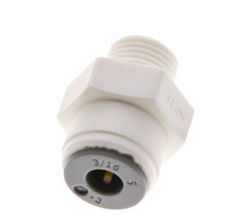 3/16'' x 1/8'' NPT Push-in Fitting with Male Threads POM EPDM [10 Pieces]
