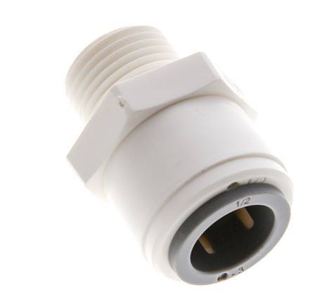 1/2'' x 3/8'' NPT Push-in Fitting with Male Threads POM EPDM [5 Pieces]