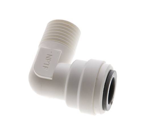 3/8'' x 1/4'' NPT 90deg Elbow Push-in Fitting with Male Threads POM EPDM [5 Pieces]