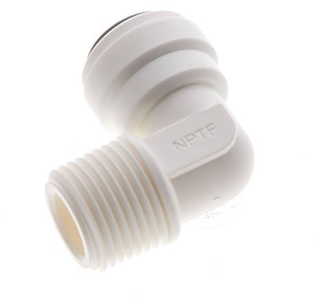 Racor de 3/8'' x 3/8'' NPT 90deg con rosca macho POM EPDM [5 piezas]