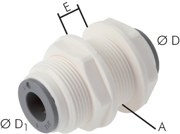 5/16'' Push-in Fitting POM EPDM Bulkhead [2 Pieces]