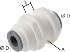 1/4'' x 3/8'' Push-in Fitting POM EPDM Bulkhead [2 Pieces]