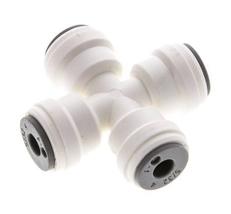 5/32'' Cross Push-in Fitting POM EPDM FDA [2 Pieces]