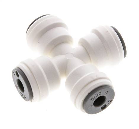 5/32'' Cross Push-in Fitting POM EPDM FDA [2 Pieces]
