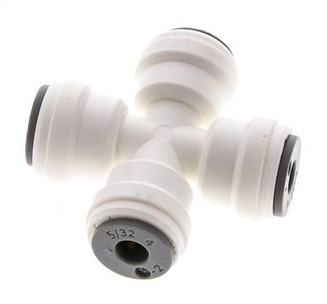5/32'' Cross Push-in Fitting POM EPDM FDA [2 Pieces]