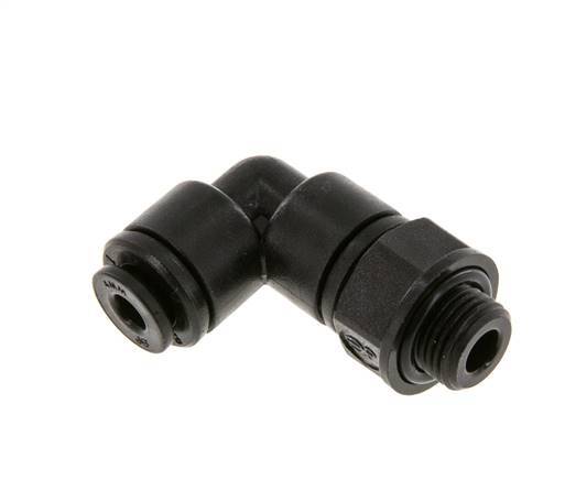 4mm x G1/8'' 90deg Elbow Push-in Fitting with Male Threads POM NBR Rotatable [2 Pieces]