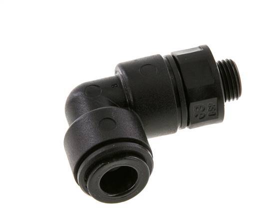 8mm x G1/8'' 90deg Elbow Push-in Fitting with Male Threads POM NBR Rotatable [2 Pieces]