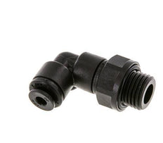 4mm x G1/4'' 90deg Elbow Push-in Fitting with Male Threads POM NBR Rotatable [2 Pieces]