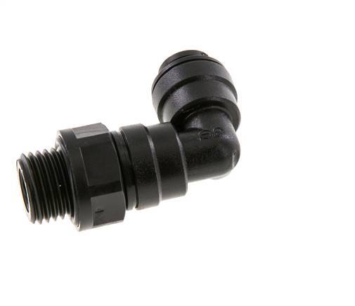 6mm x G1/4'' 90deg Elbow Push-in Fitting with Male Threads POM NBR Rotatable [2 Pieces]