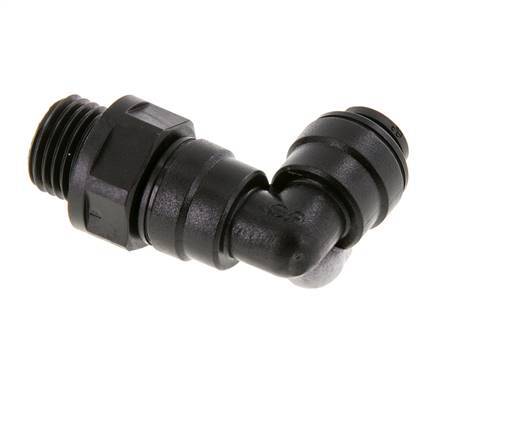 6mm x G1/4'' 90deg Elbow Push-in Fitting with Male Threads POM NBR Rotatable [2 Pieces]