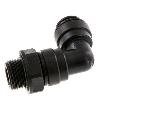 Codo de 90 grados 10mm x G3/8'' con rosca macho Latón NBR Giratorio