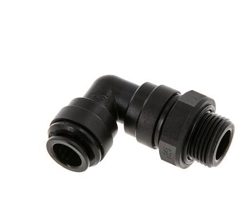 Codo de 90 grados 10mm x G3/8'' con rosca macho Latón NBR Giratorio