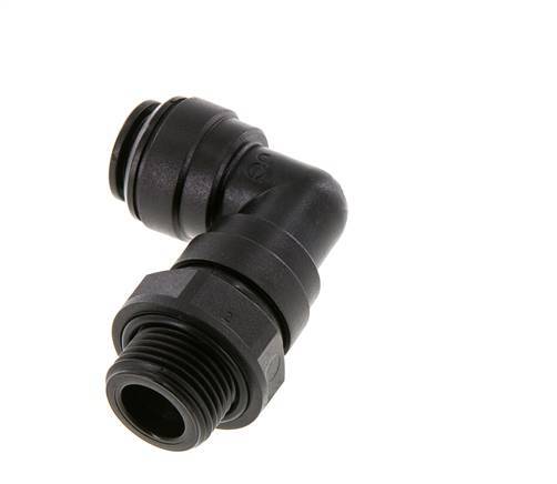 Codo de 90 grados 10mm x G3/8'' con rosca macho Latón NBR Giratorio