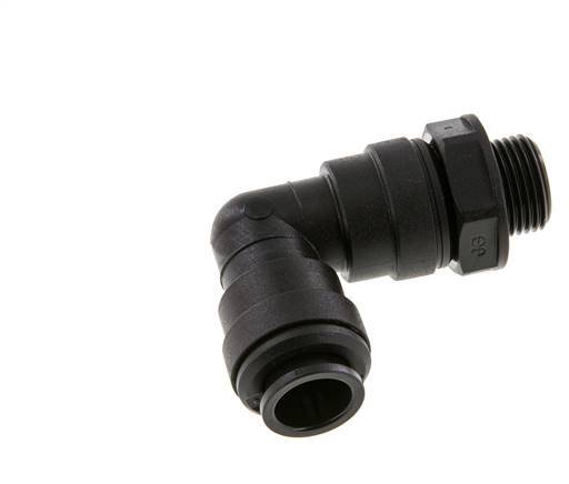 Codo de 90 grados 12mm x G3/8'' con rosca macho Latón NBR Giratorio