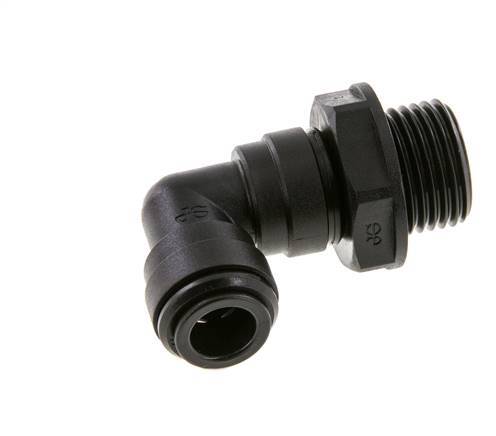 Codo de 90 grados 10mm x G1/2'' con rosca macho Latón NBR Giratorio