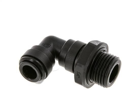 Codo de 90 grados 10mm x G1/2'' con rosca macho Latón NBR Giratorio