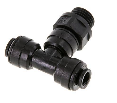 6mm x G1/4'' Inline Tee Push-in Fitting with Male Threads POM NBR FDA Rotatable
