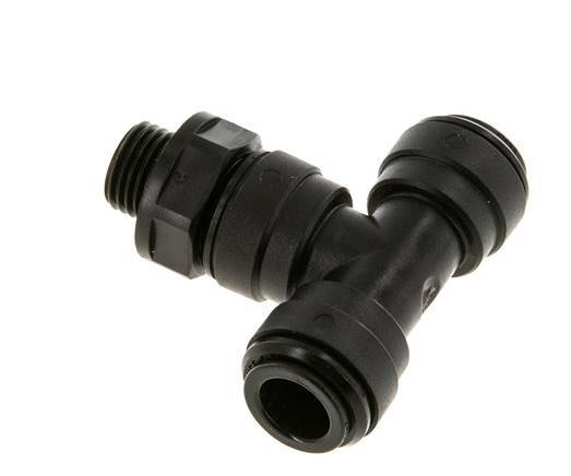 10mm x G1/4'' Inline Tee Push-in Fitting with Male Threads POM NBR FDA Rotatable