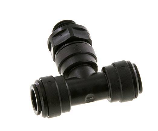 10mm x G1/4'' Inline Tee Push-in Fitting with Male Threads POM NBR FDA Rotatable